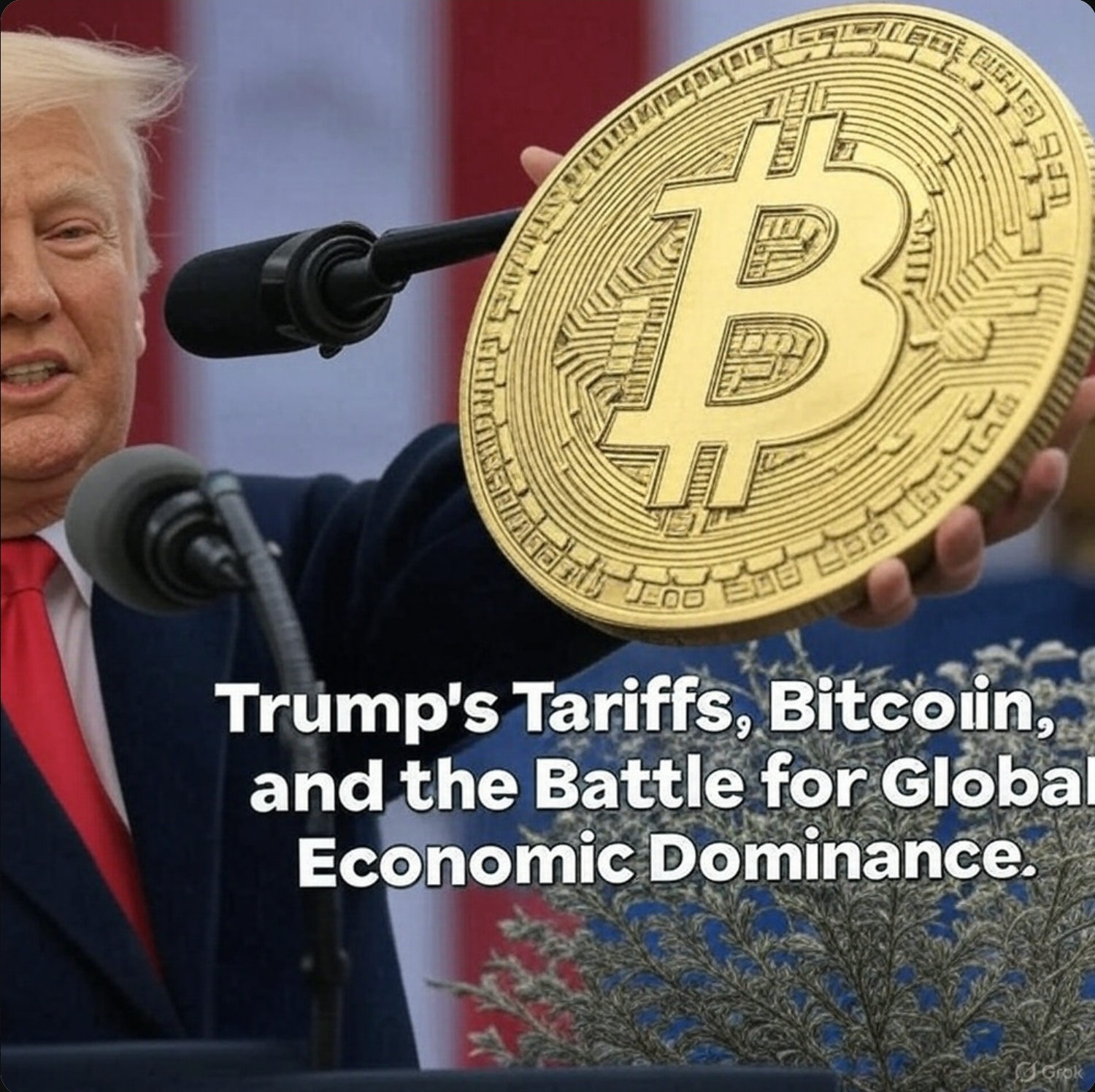 Trump and Bitcoin illustration